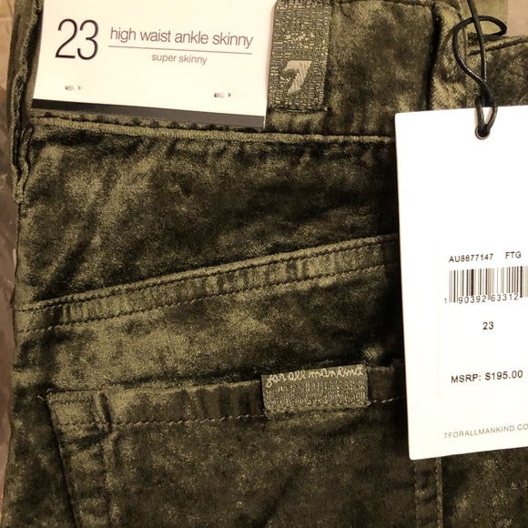 7 For All Mankind Hi Waist Velveteen Skinny Pant - Picture 4 of 4